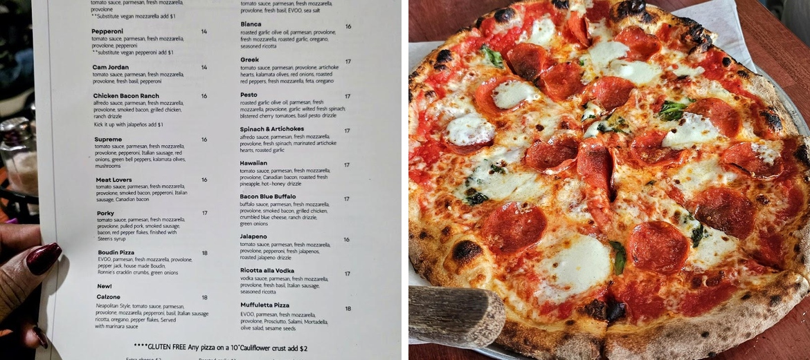 NOLA Mia Pizzeria Menu