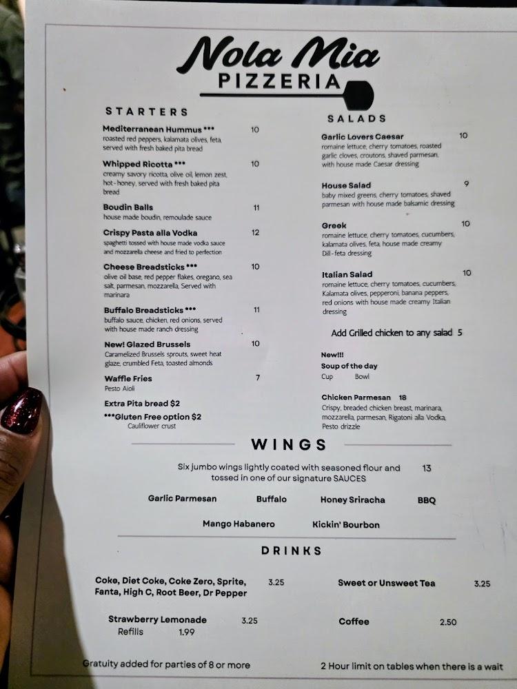 NOLA Mia Pizzeria Menu image 2